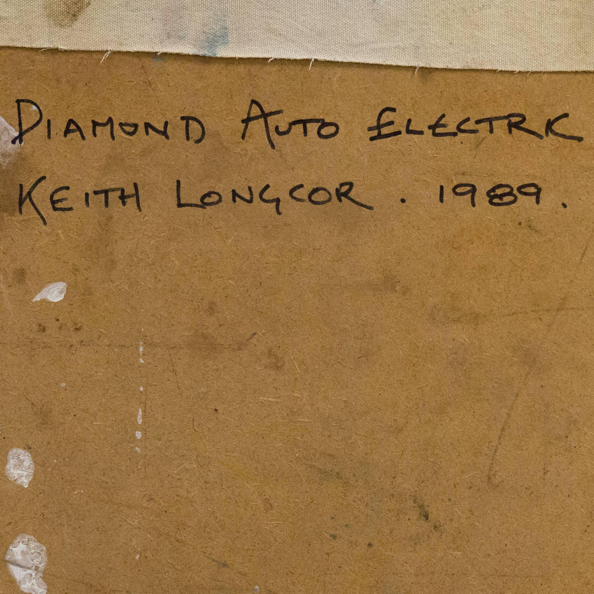 „Diamond Auto Electric“, Ölgemälde der kalifornischen Moderne im Angebot 5