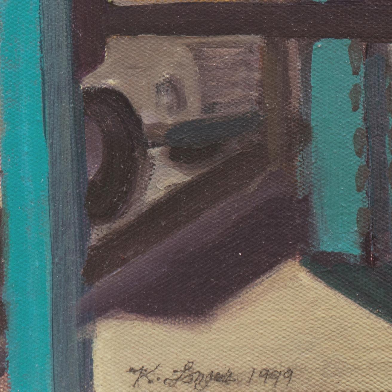 „International Harvester“, Industrielle Autowerkstattszene, Kalifornien – Painting von Keith Longcor