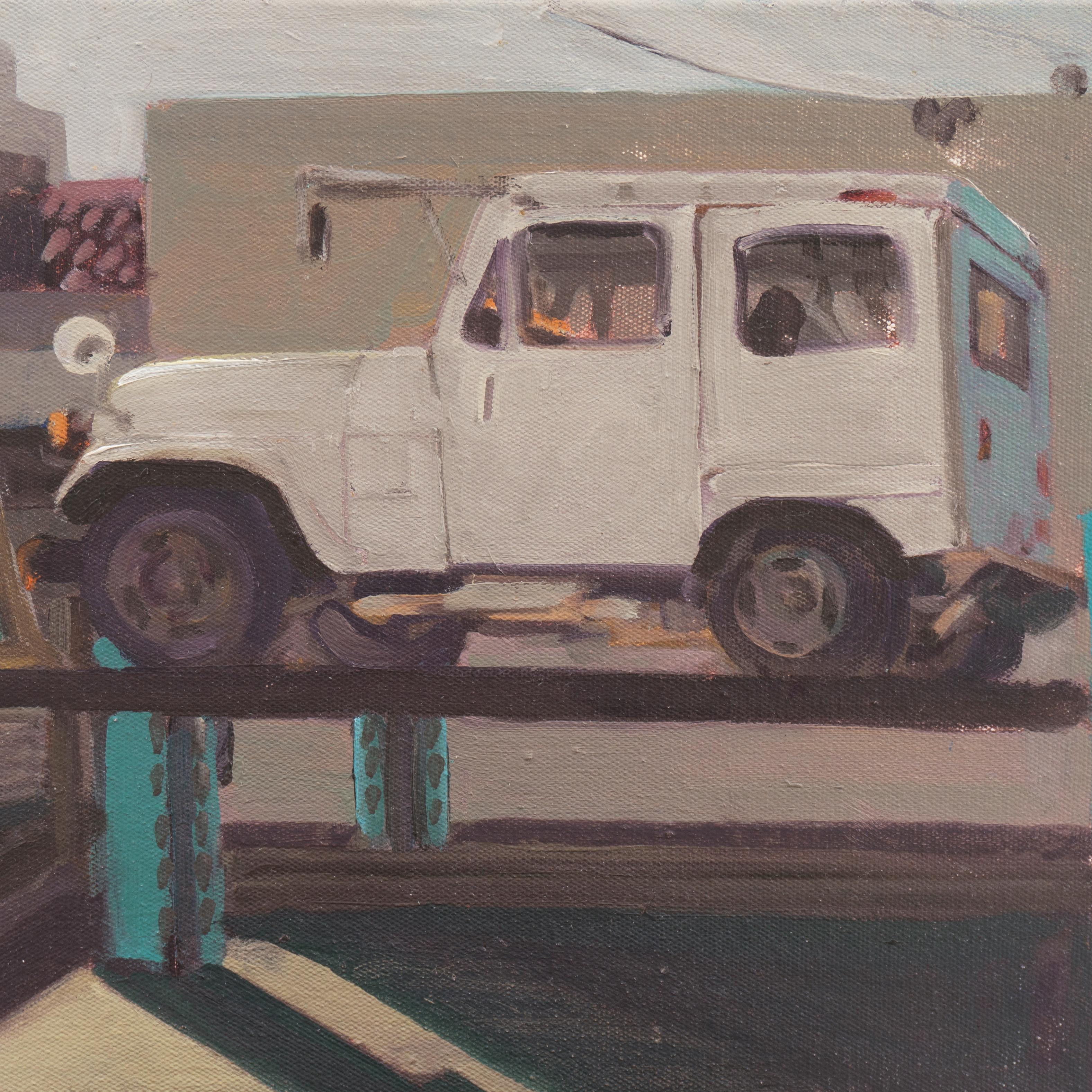 „International Harvester“, Industrielle Autowerkstattszene, Kalifornien (Moderne), Painting, von Keith Longcor
