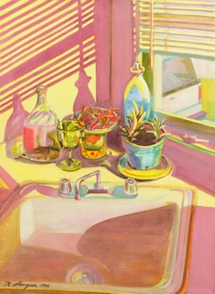 'Kitchen Still Life', Large California Pop Art oil, style of Wayne Thiebaud