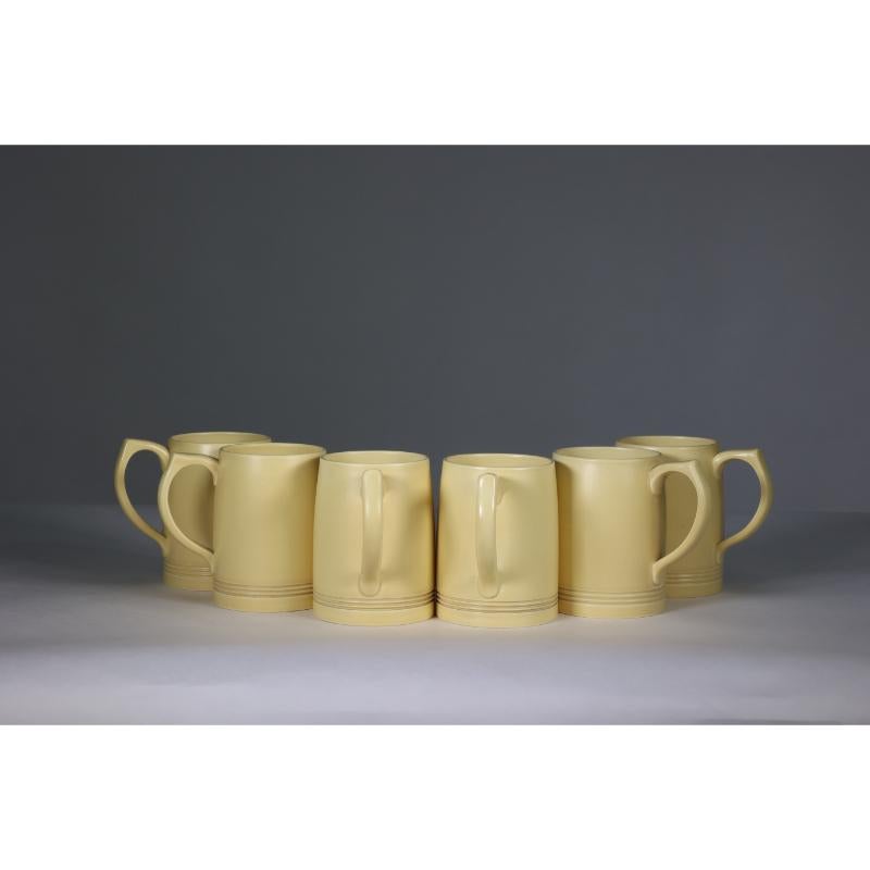 Art Deco Keith Murray for Wedgwood. A rare complete and original set of six lemonade mugs For Sale