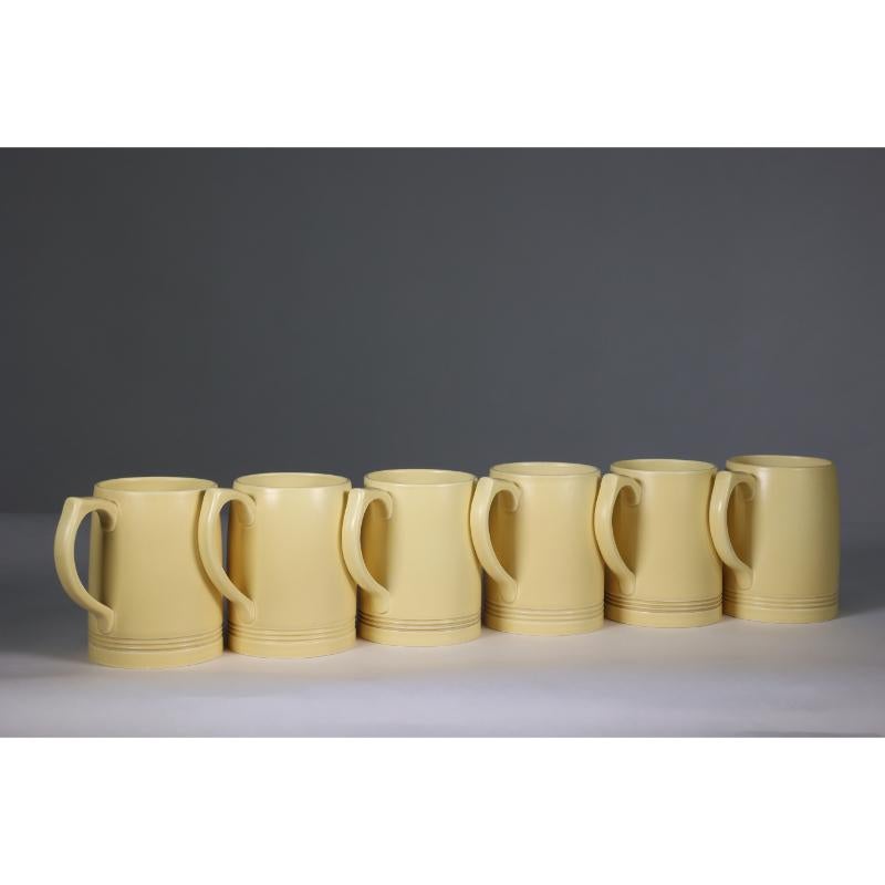 Mid-20th Century Keith Murray for Wedgwood. A rare complete and original set of six lemonade mugs For Sale