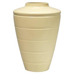 Keith Murray Large Vase in Matt Straw, Design 3805 for Wedgwood