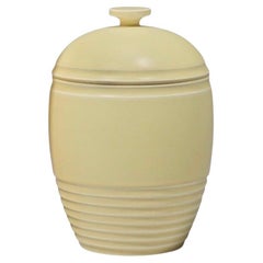 Keith Murray Lidded Jar in Matt Straw, Design 3862 for Wedgwood