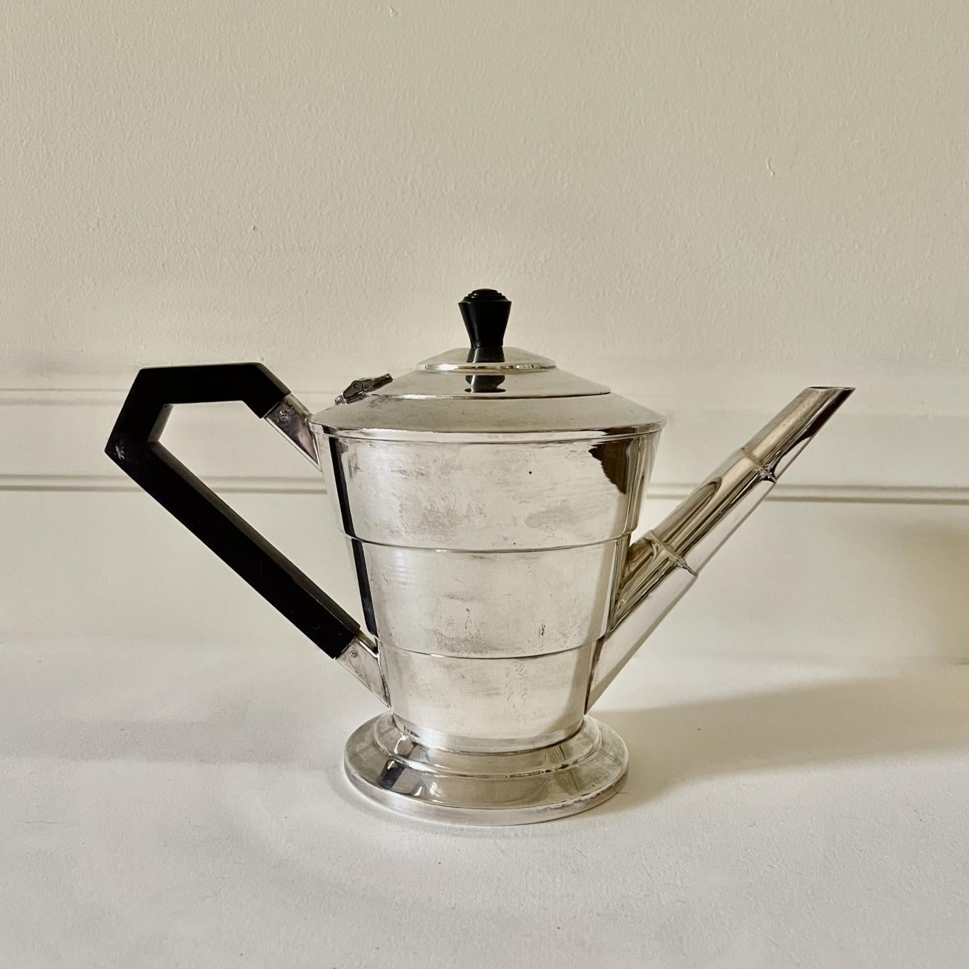 Inglese Keith Murray Servizio completo da tè/caffè in argento Mappin & Webb circa 1930 in vendita