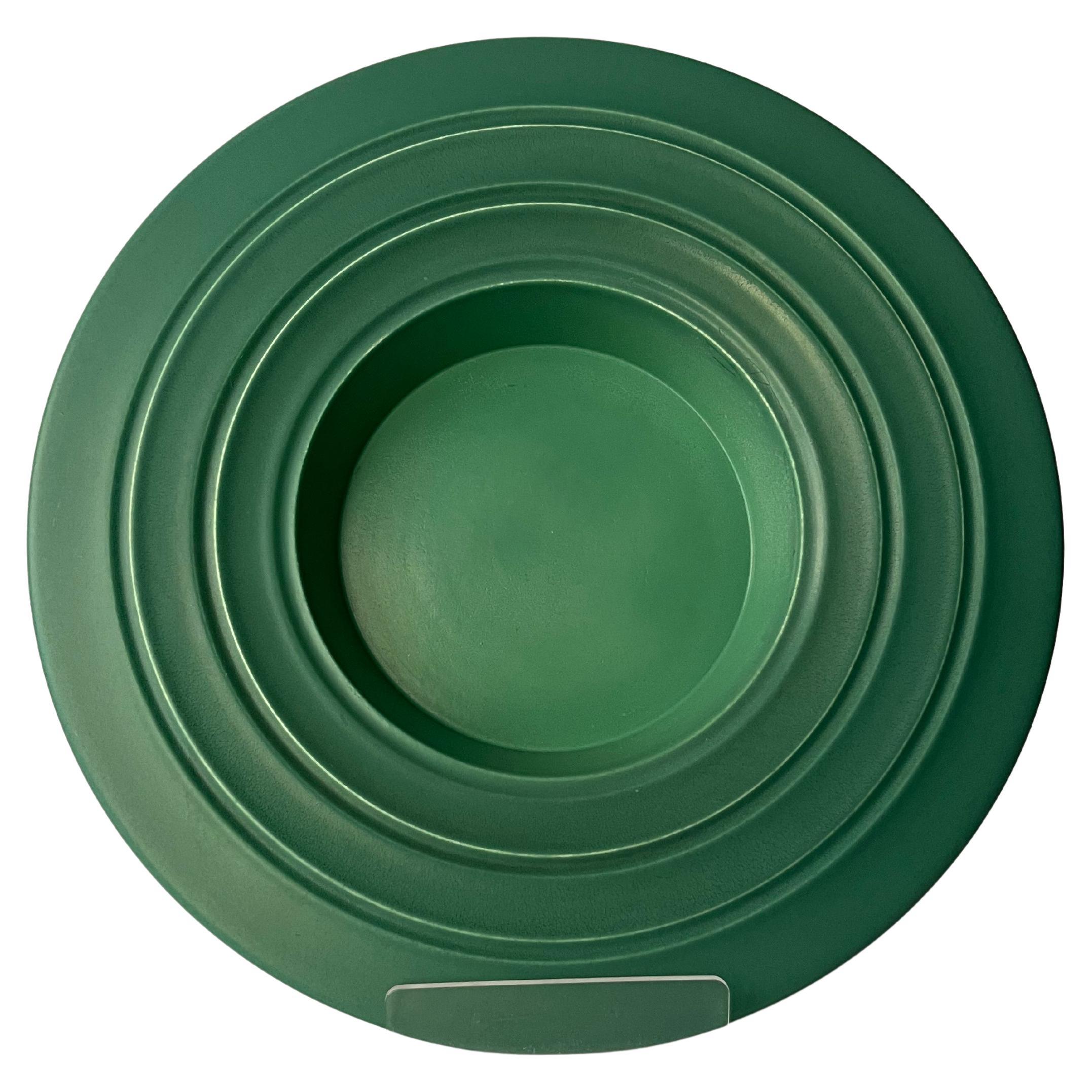 Keith Murray Tablett in Mattgrün, Design 3812 für Wedgwood im Angebot