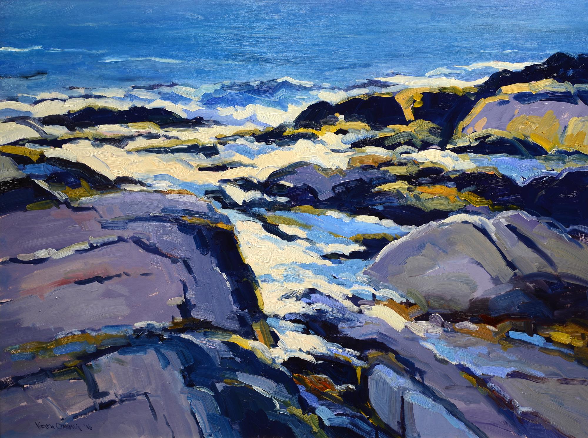Keith Oehmig Landscape Painting - Lobster Cove, 8 a.m.