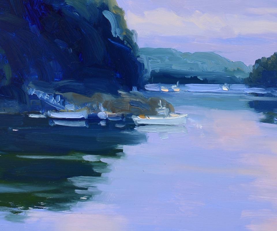 Long Cove, Harpswell, Maine, Landscape, Coastal, Boats, Impressionist, Oil For Sale 1