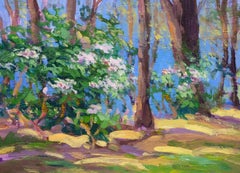 "Spring Rhodies" Keith Oehmig, Impressionist oil