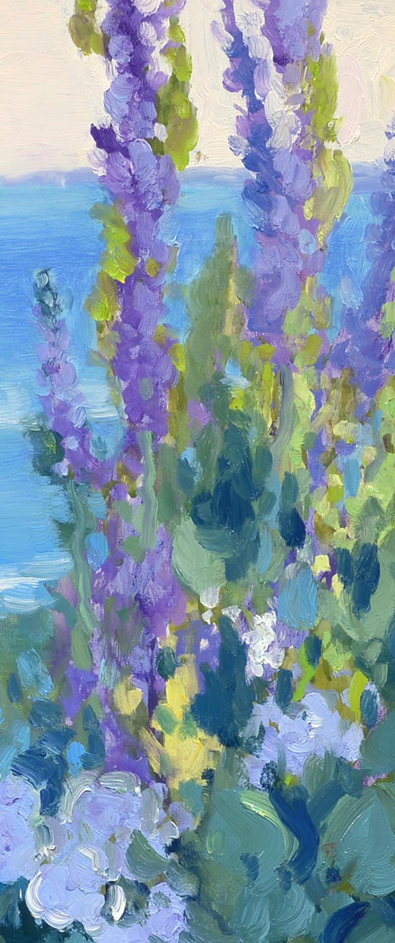 Summer Garden, Harpswell, Maine, Flowers, Coastal, Landscape, Impressionist, Oil For Sale 1