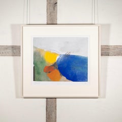 Bay III - Contemporary Abstract Landscape Painting with Sand, 2002