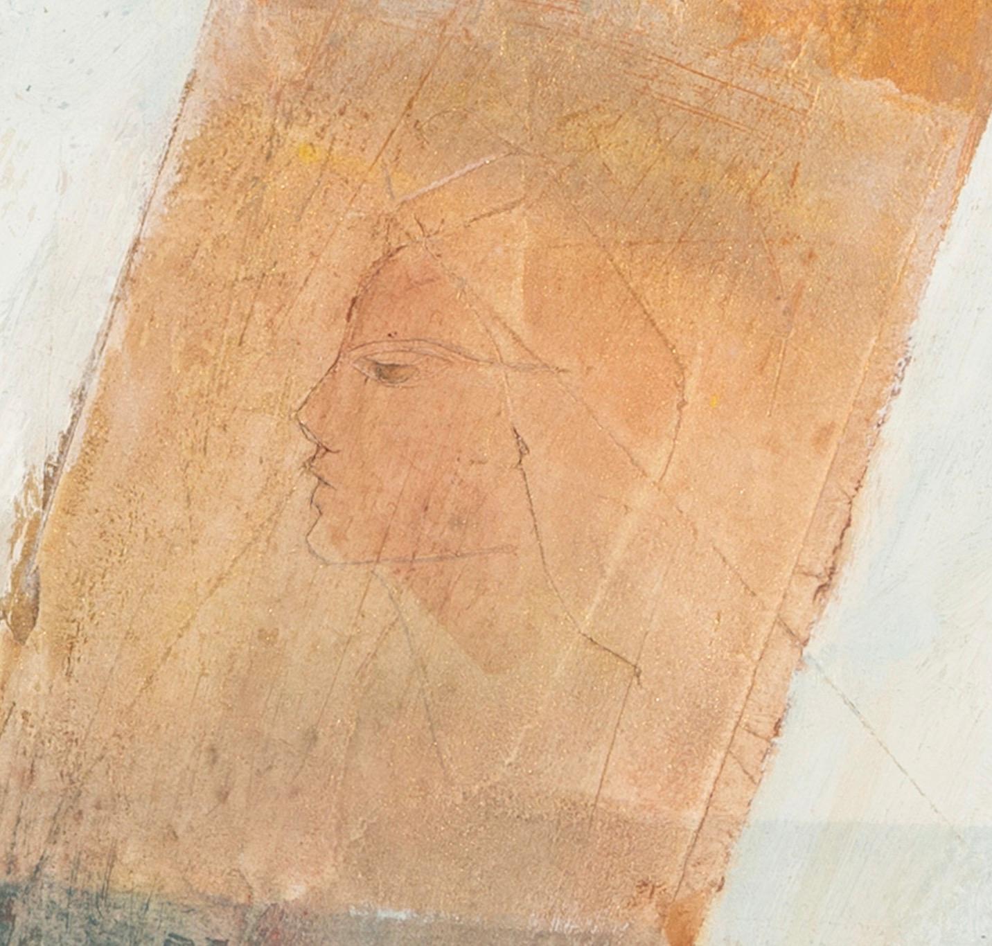 Carthage, olio su pannello, dipinto di paesaggio astratto orizzontale, 2017 in vendita 1