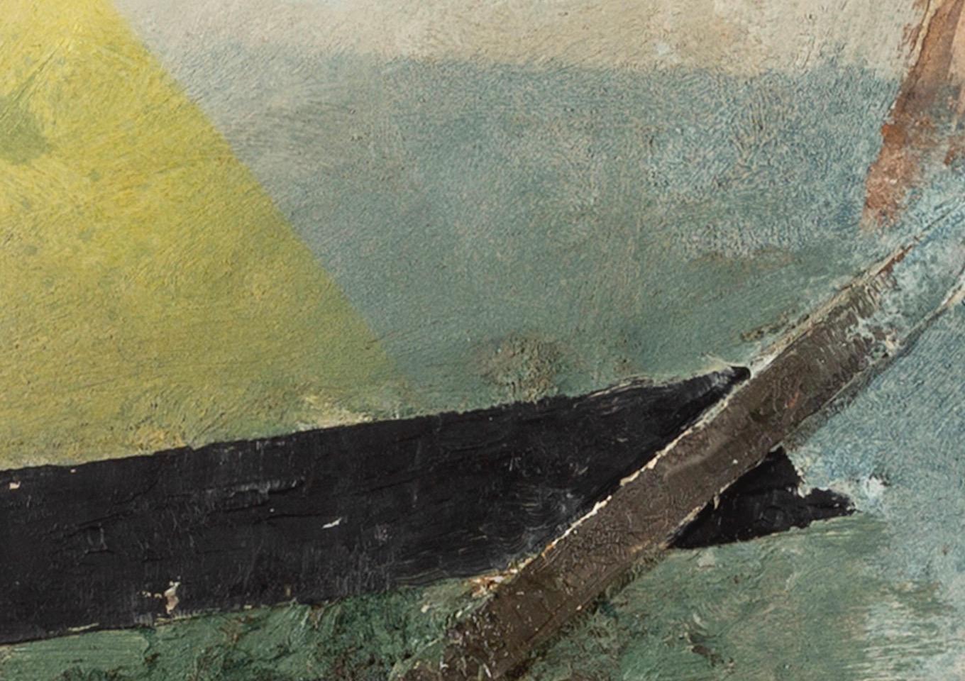 Carthage, olio su pannello, dipinto di paesaggio astratto orizzontale, 2017 in vendita 2