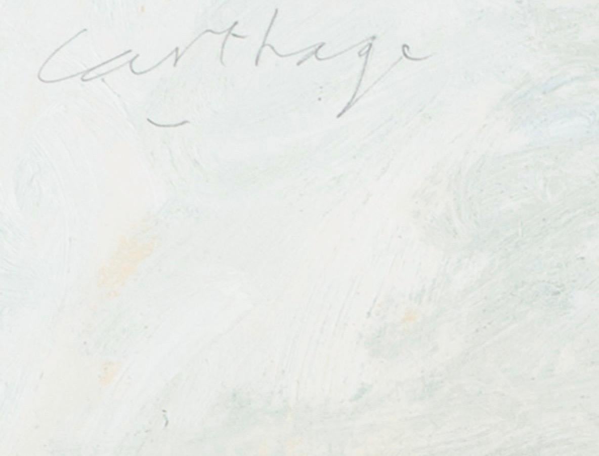 Carthage, olio su pannello, dipinto di paesaggio astratto orizzontale, 2017 in vendita 3