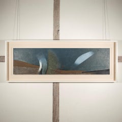 Dover Strand bei Nacht - Horizontal Blau abstrahiert Strand Landschaft Ölgemälde