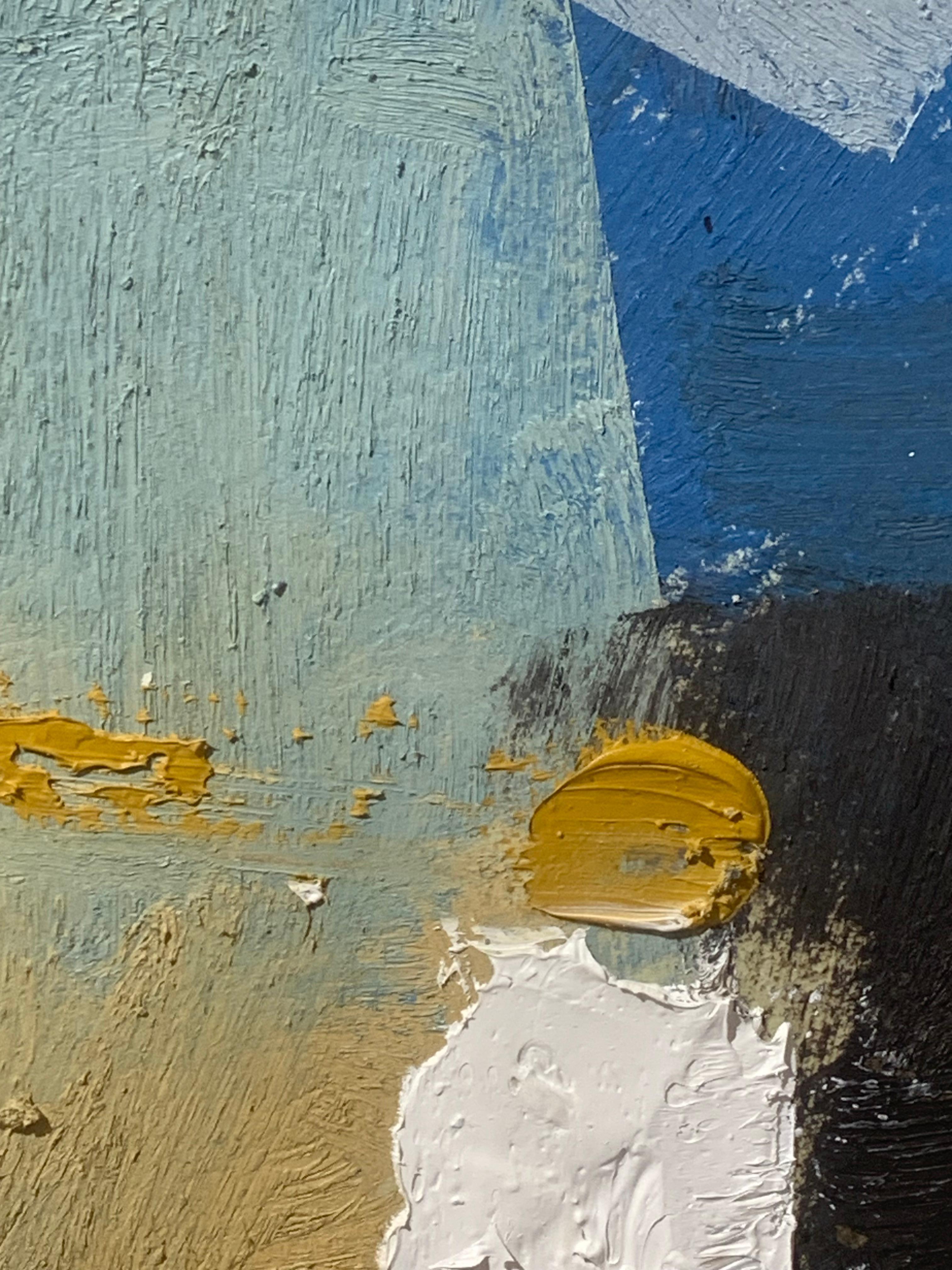 Dune Light, 2023 - Pittura ad olio orizzontale di paesaggio astratto, blu e bianco in vendita 6