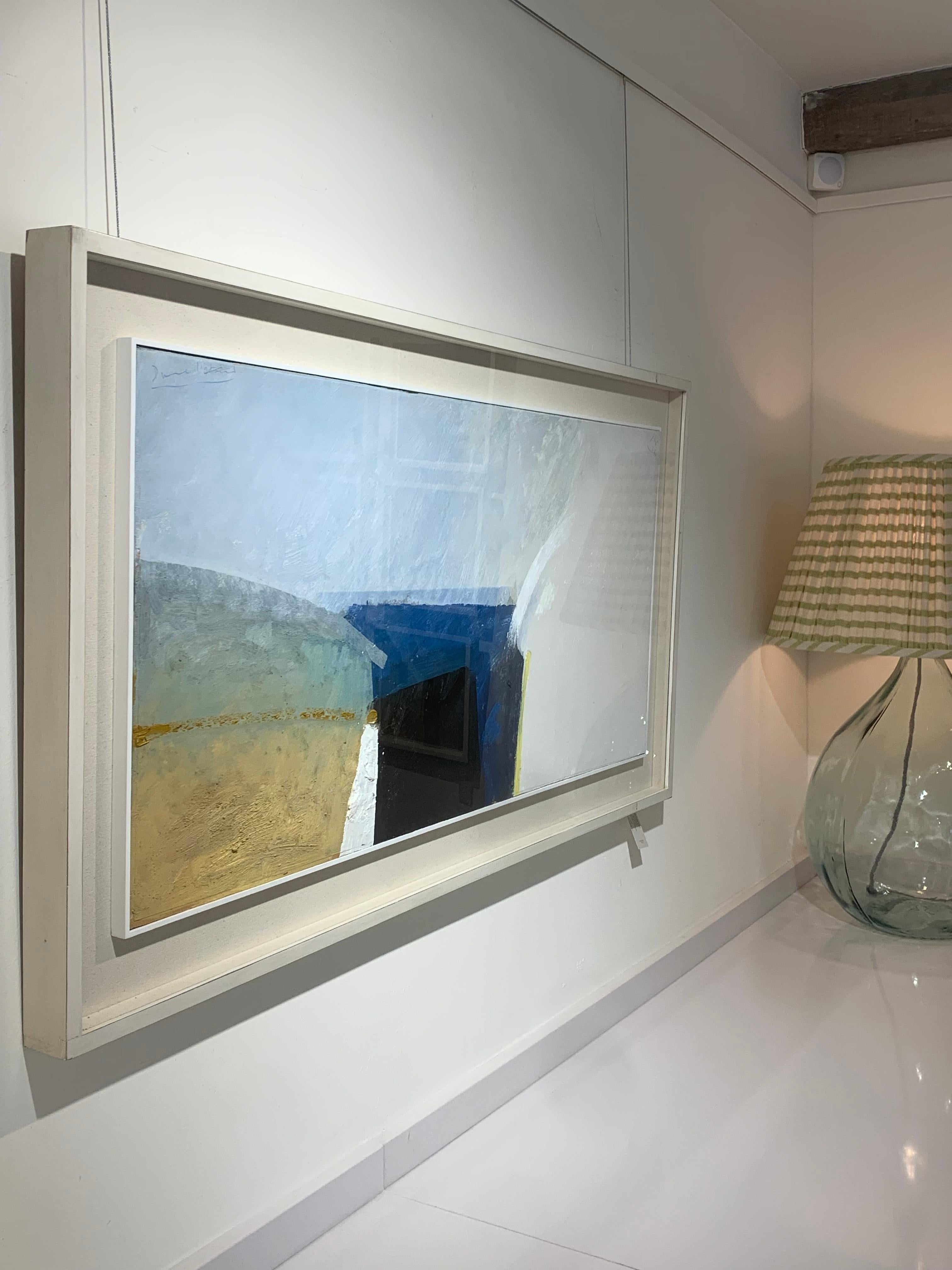 Dune Light, 2023 - Pittura ad olio orizzontale di paesaggio astratto, blu e bianco in vendita 2