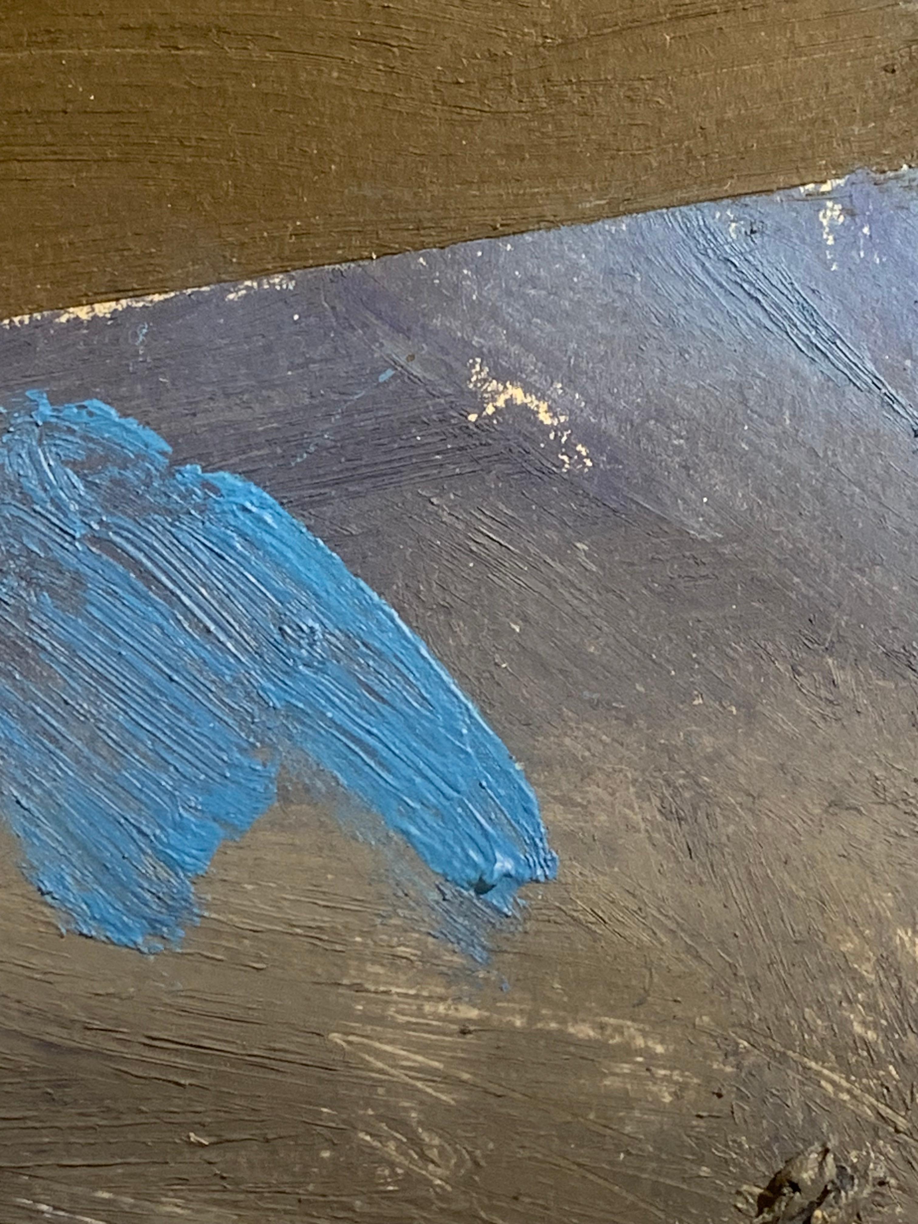 Dune Light, 2023 - Pittura ad olio orizzontale di paesaggio astratto, blu e bianco in vendita 4