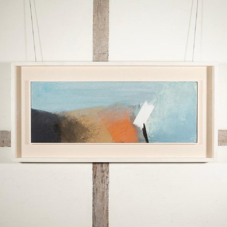 Strada orientale (arancione), pittura astratta orizzontale a olio e sabbia su tavola, 2007 - Painting di Keith Purser