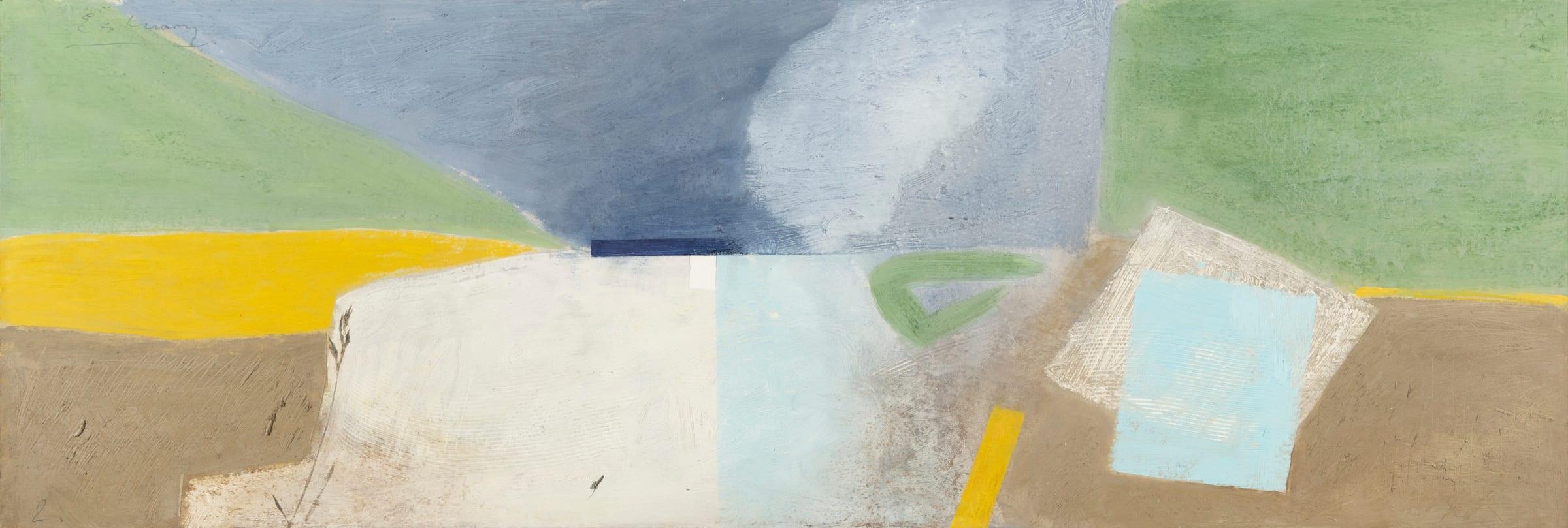 Estuary, Oil on Panel Painting by Keith Purser B. 1944, 2021

Additional information:
Medium: Oil with sand on panel
Dimensions: 38 x 109 cm
15 x 42 7/8 in
Signed, titled and dated

Keith Purser lives and works on the edge of the desert-like