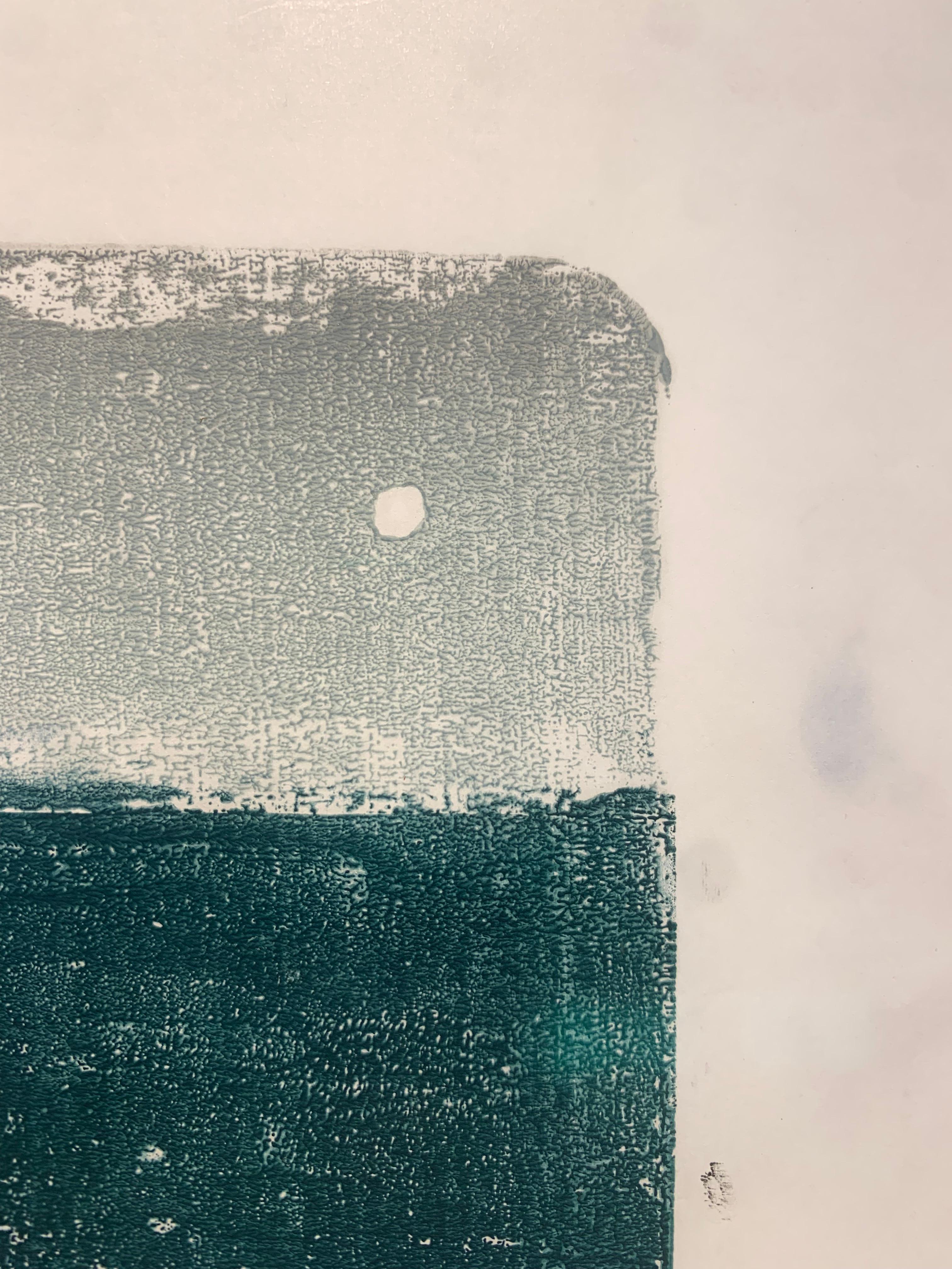 Ghost II, Hand-coloured Woodcut with Sand and Chalk Pastel by Keith Purser For Sale 5