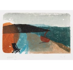 Ghost II, handkolorierter Holzschnitt mit Sand- und Chalkpastellkreide von Keith Purser