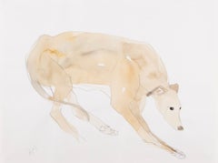 Vintage Long Dog I Painting by Keith Purser, 1997