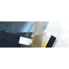Milky Way - large coastal landscape painting, oil on board, abstract, blue, grey