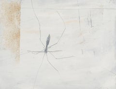 Peinture à l'huile et au crayon sur panneau 'Cranefly' de Keith Purser