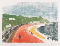 Red Promenade, Hythe Hand-Coloured Woodcut by Keith Purser, 2011