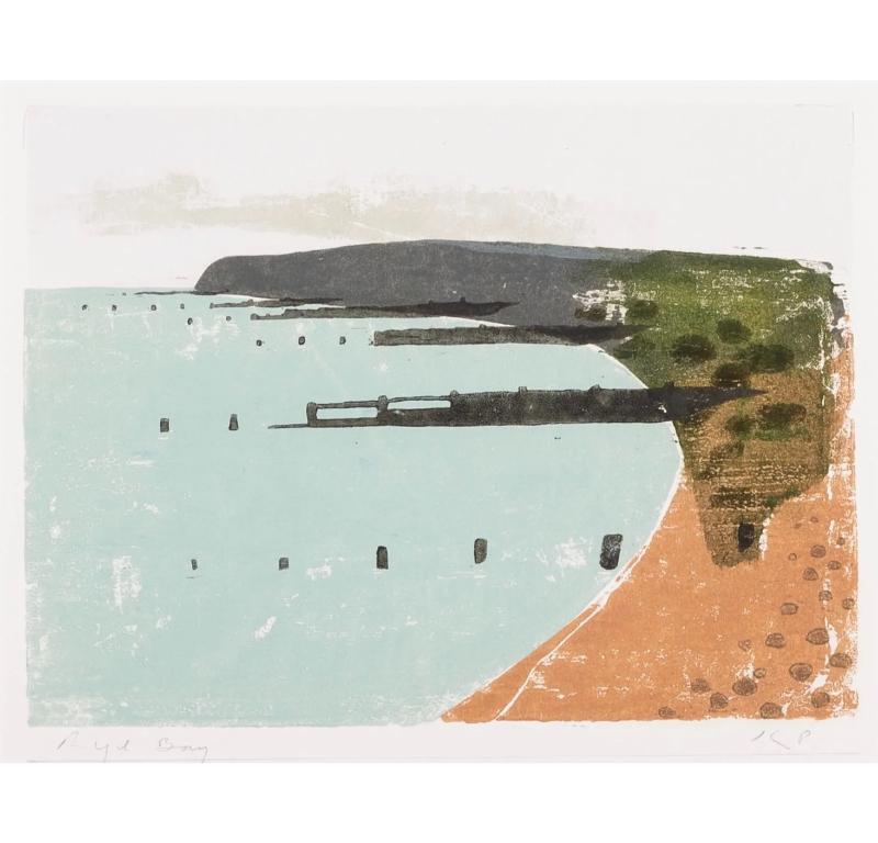 Rye Bay, Woodcut Painting by Keith Purser