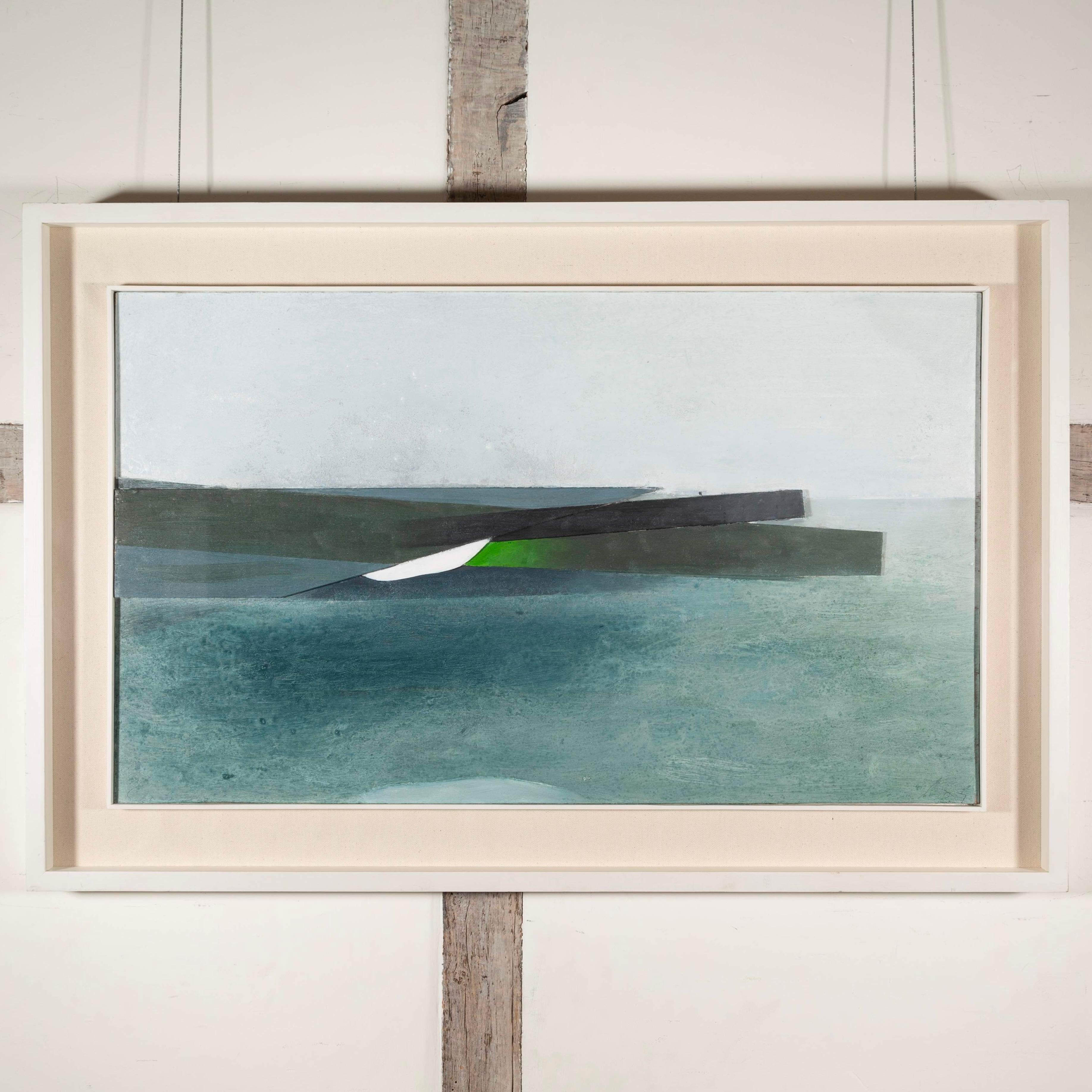 Sea Study, 2007 - Pittura ad olio orizzontale di paesaggio astratto con sabbia su tavola - Painting di Keith Purser