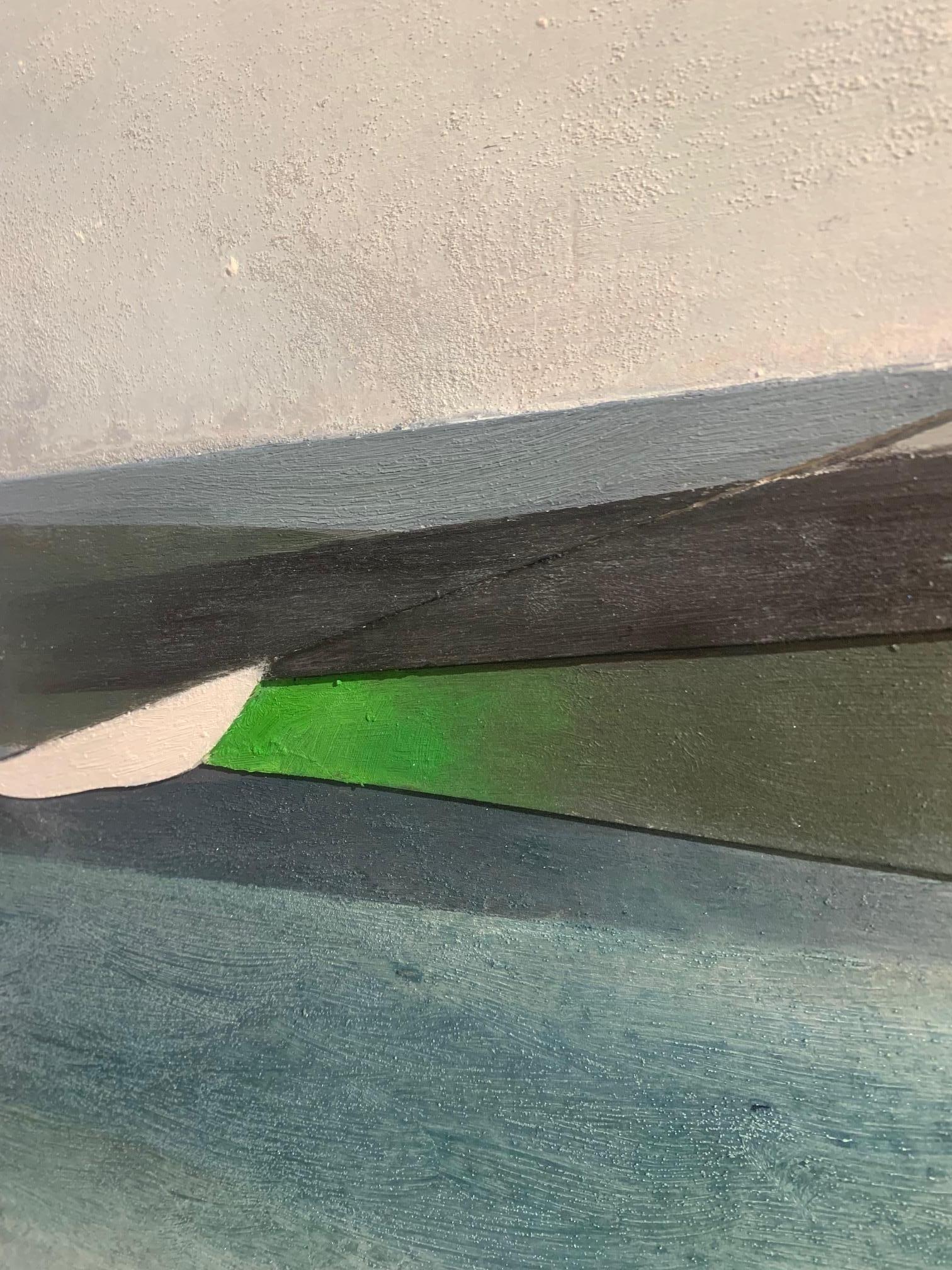 Sea Study, 2007 - Pittura ad olio orizzontale di paesaggio astratto con sabbia su tavola 1