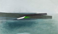 Sea Study, 2007 - Pittura ad olio orizzontale di paesaggio astratto con sabbia su tavola