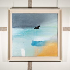 Tides of Ilium - Contemporary Blue and Grey Abstracted Landscape Ocean Painting