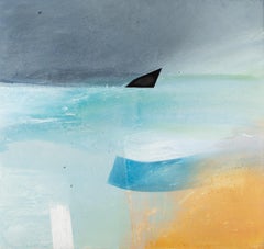 Tides of Ilium - Contemporary Blue and Grey Abstracted Landscape Ocean Painting