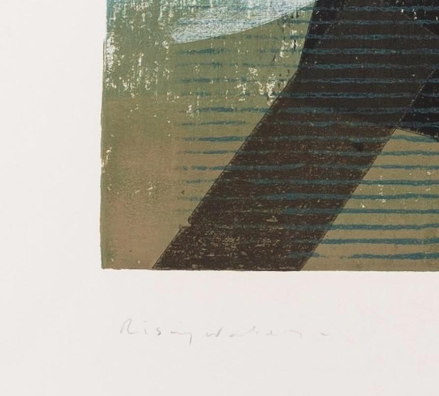 Keith Purser b. 1944
Rising Water, 2007
woodcut with hand-colouring in gouache
42 x 59 cm
16 1/2 x 23 1/4 in
signed, dated and titled in pencil

Keith Purser lives and works on the edge of the desert-like environment of Europe's largest shingle