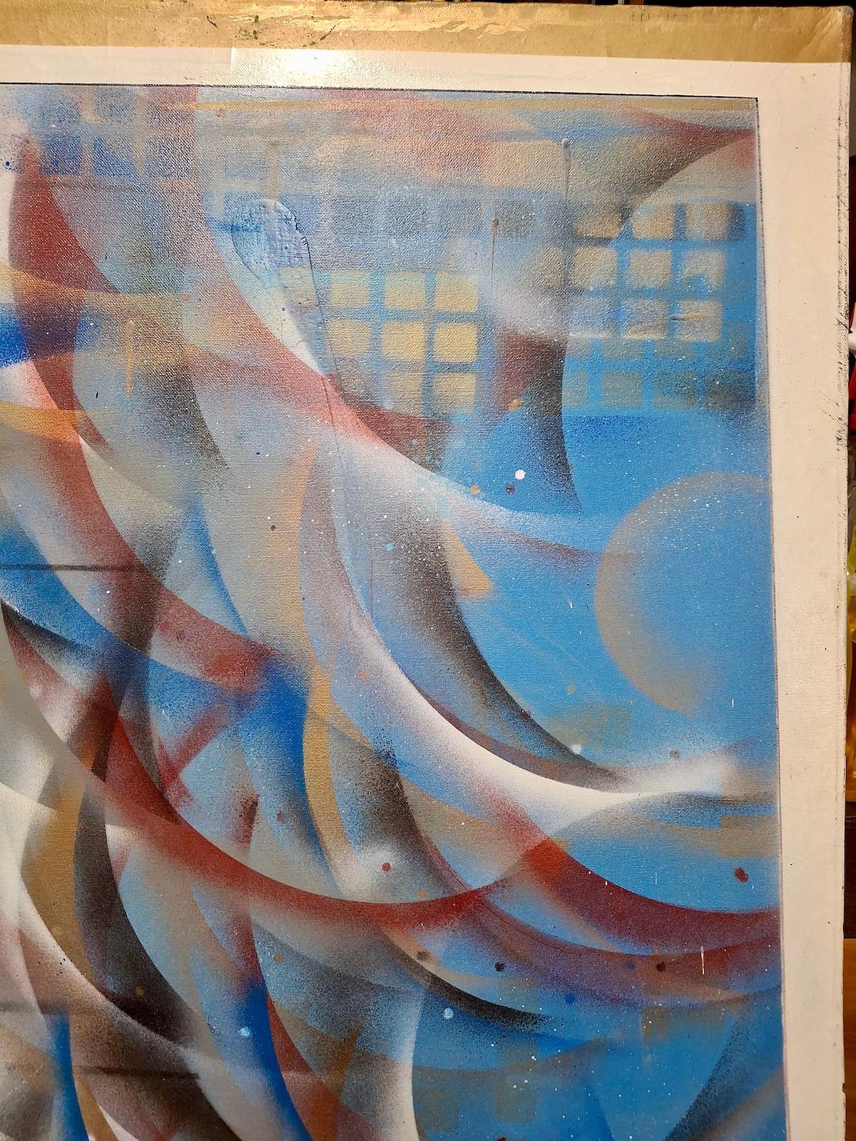 Abstract of Waves - Blue Abstract Painting by Keith Race