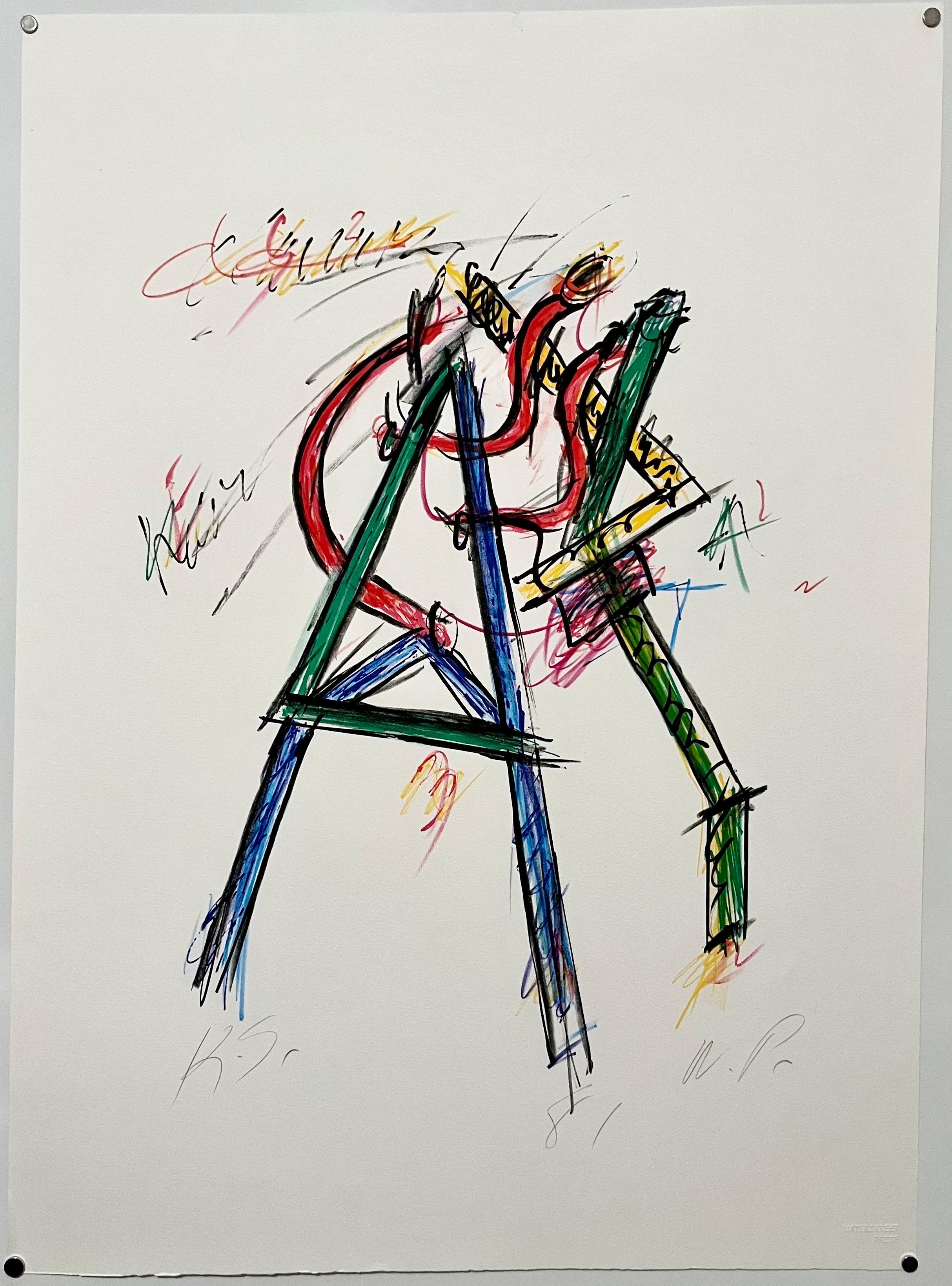 1981 Arte astratta post-minimalista americana Litografia Serie Neon Keith Sonnier 1