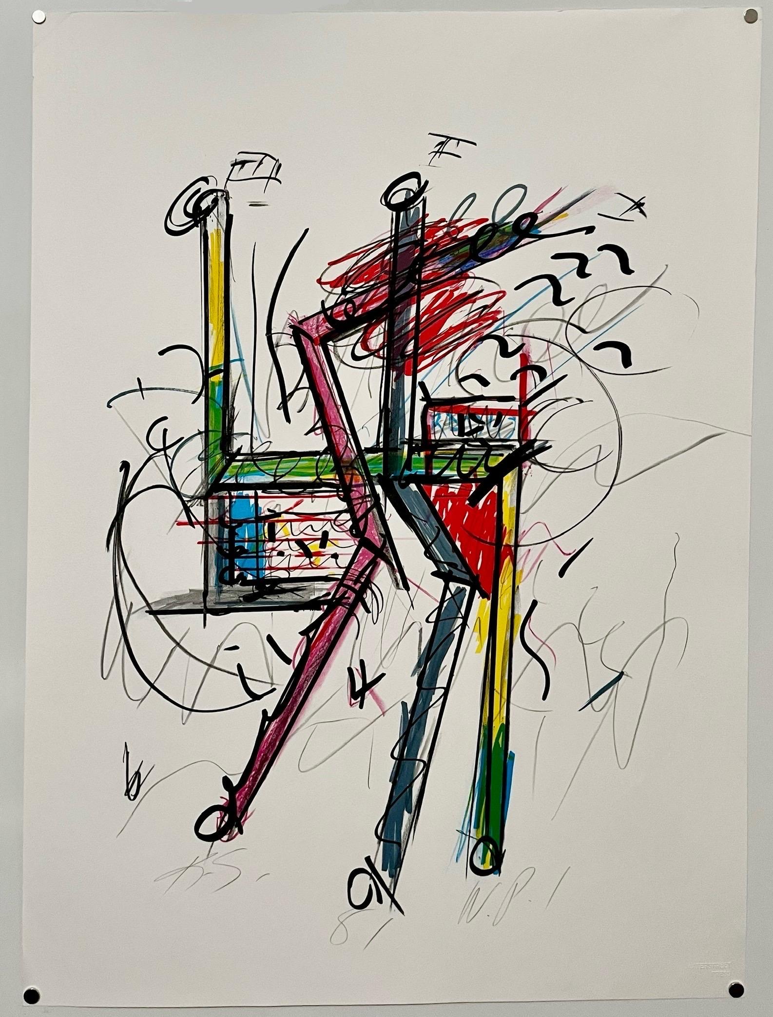 1981 American Post Minimalist Abstract Art Lithograph Neon Series Keith Sonnier For Sale 1