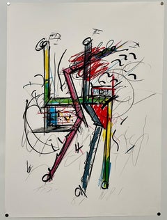 1981 American Post Minimalist Abstract Art Lithograph Neon Series Keith Sonnier