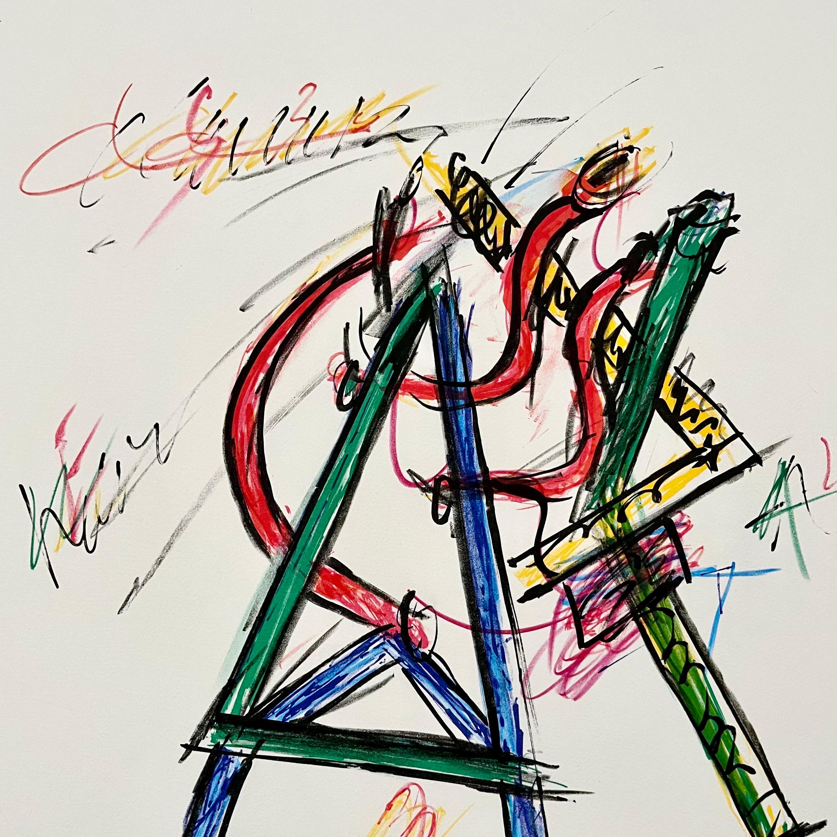 1981 Arte astratta post-minimalista americana Litografia Serie Neon Keith Sonnier 2