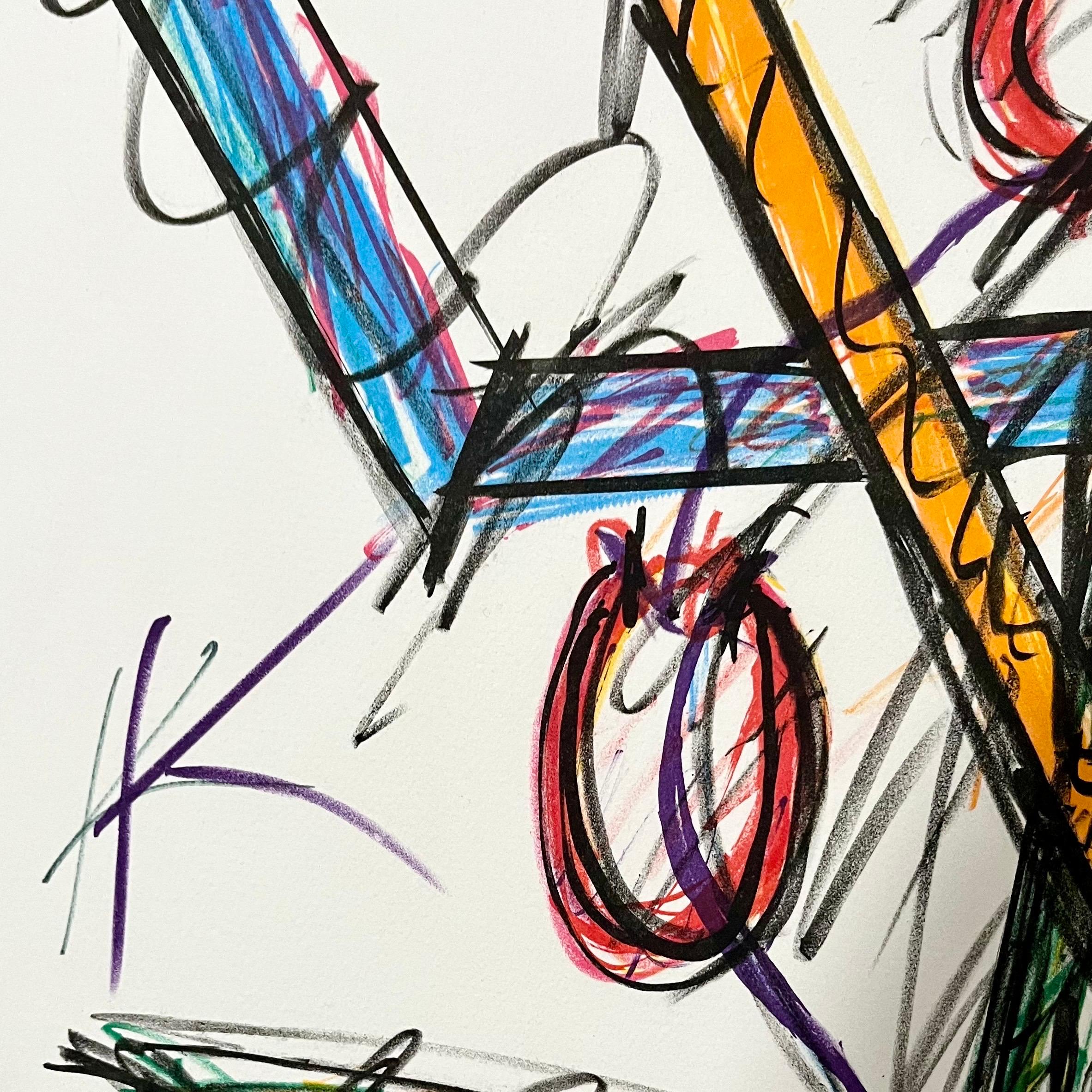 1981 American Post Minimalista Arte Abstracto Litografía Serie Neón Keith Sonnier en venta 3