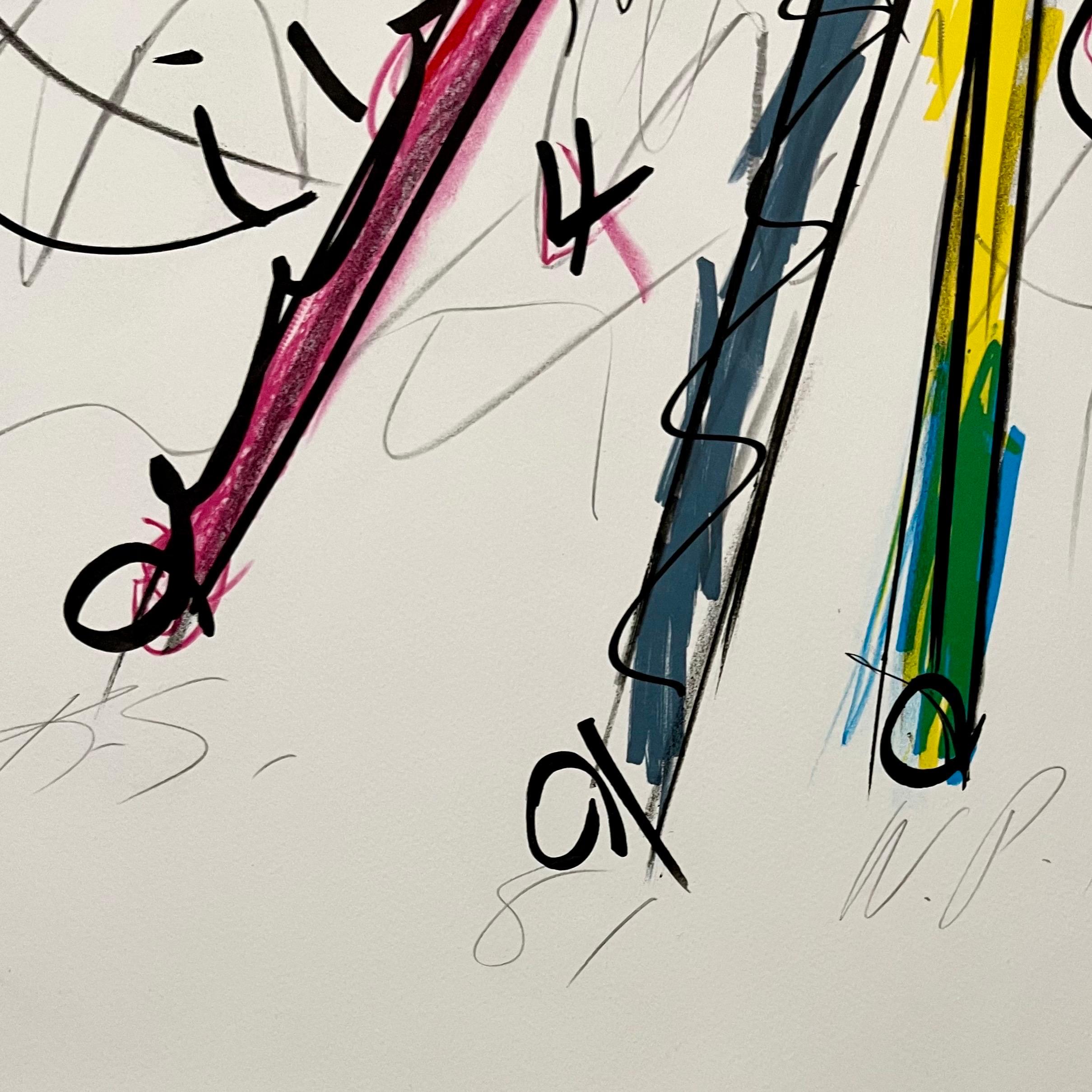 1981 American Post Minimalista Arte Abstracto Litografía Serie Neón Keith Sonnier en venta 3