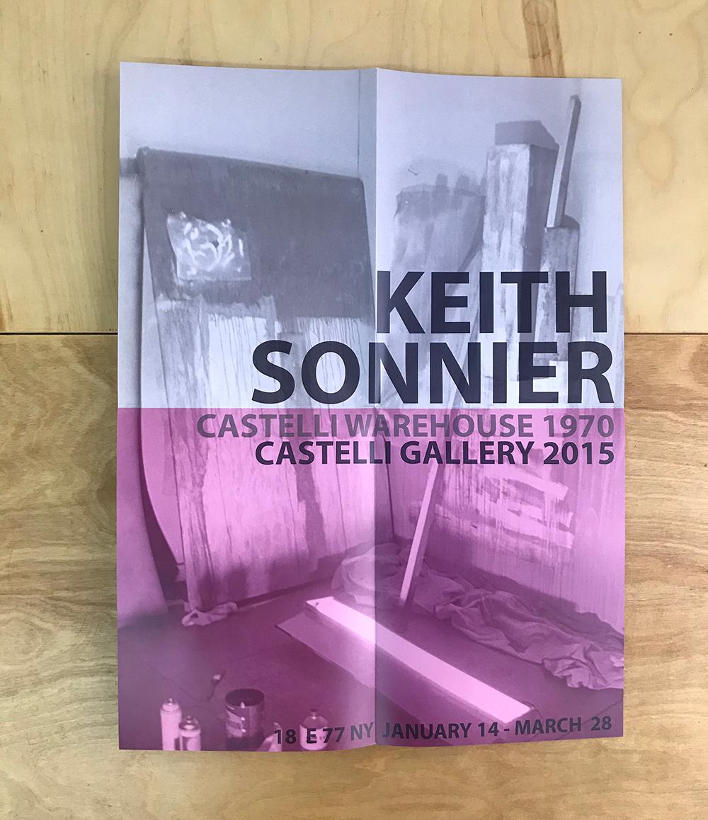 Keith Sonnier "Castelli Warehouse 1970/2015" original exhibition poster from the exhibition in New York in 2015; the work is now part of the permanent collection of DIA Art Foundation - to be on long term exhibition at DIA Beacon beginning 2023