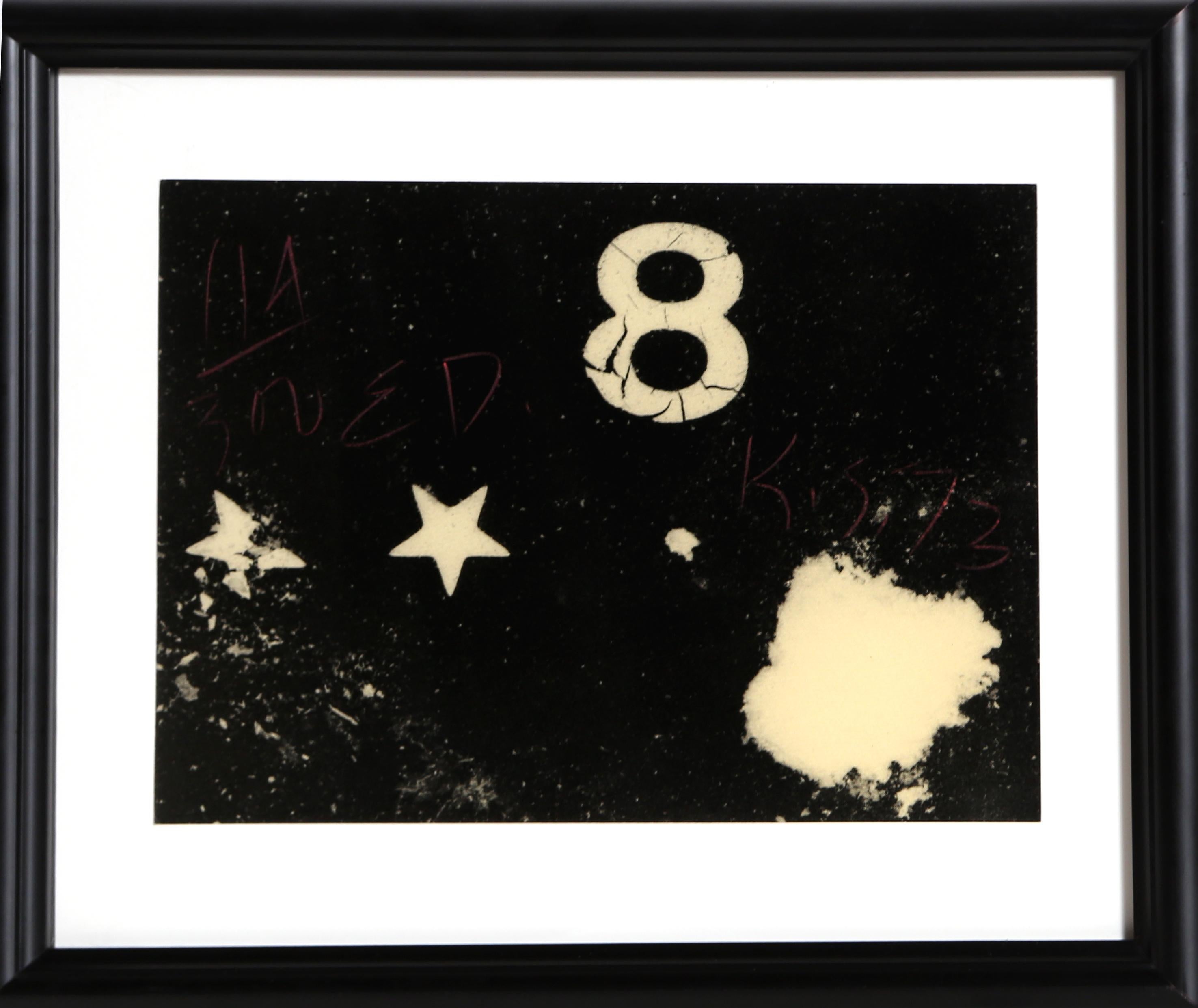Artist: Keith Sonnier, American (1941 -  )
Title: The Number 8
Year: 1973
Medium:	Photographic Print, signed and dated in china marker 
Edition: 30
Paper Size: 9 x 12 inches / 23 x 30 cm