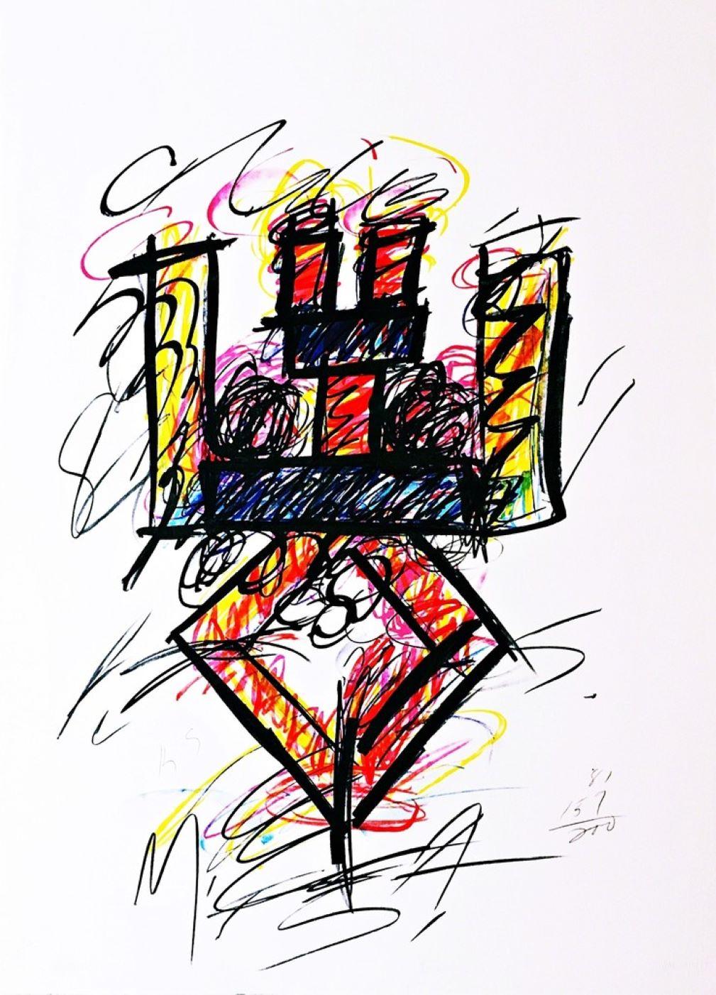 Untitled sculptural lithograph (signed/numbered) by renowned sculptor - Print by Keith Sonnier