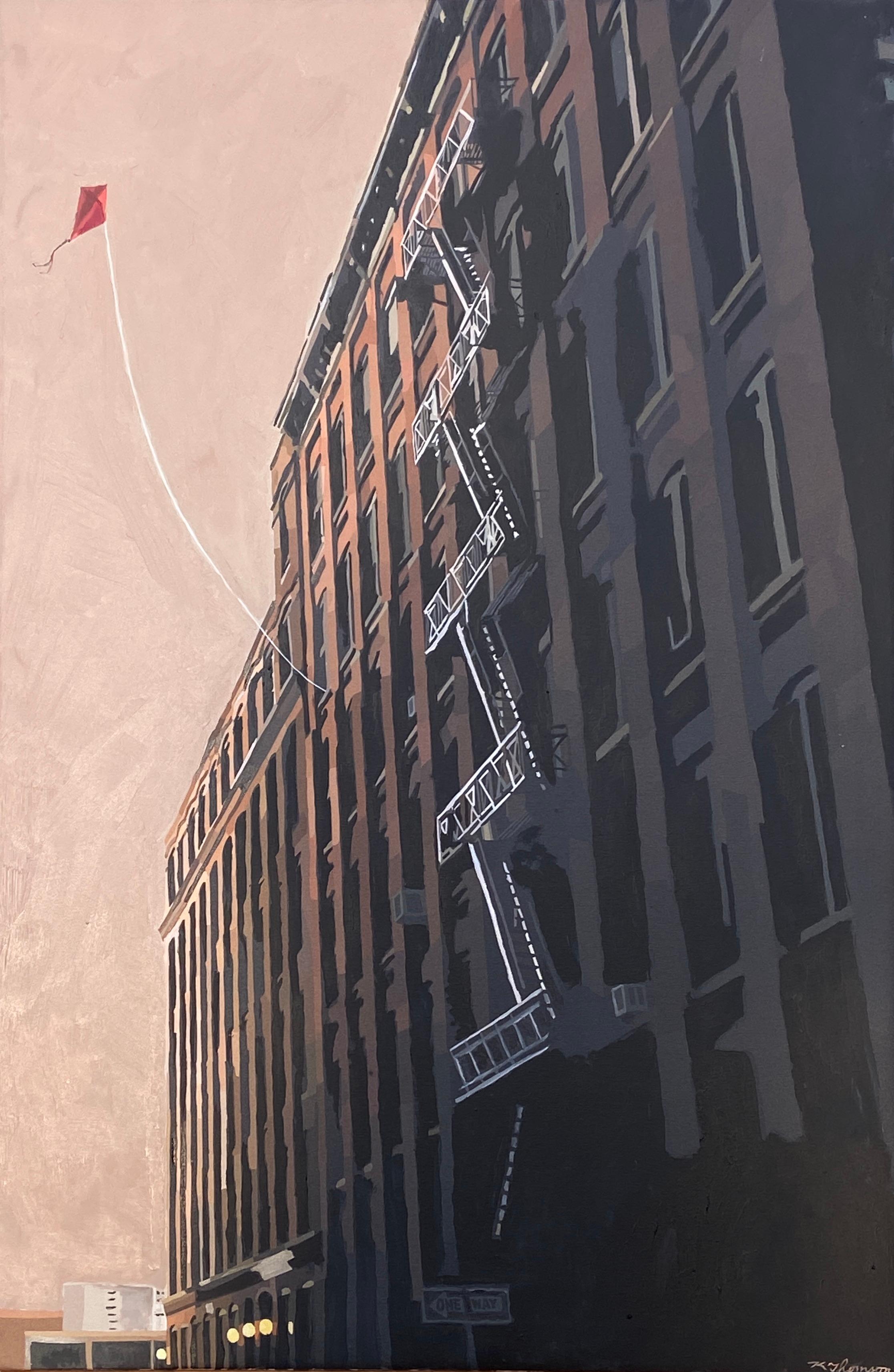 Brooklyn Heights, Original Painting - Mixed Media Art by Keith Thomson