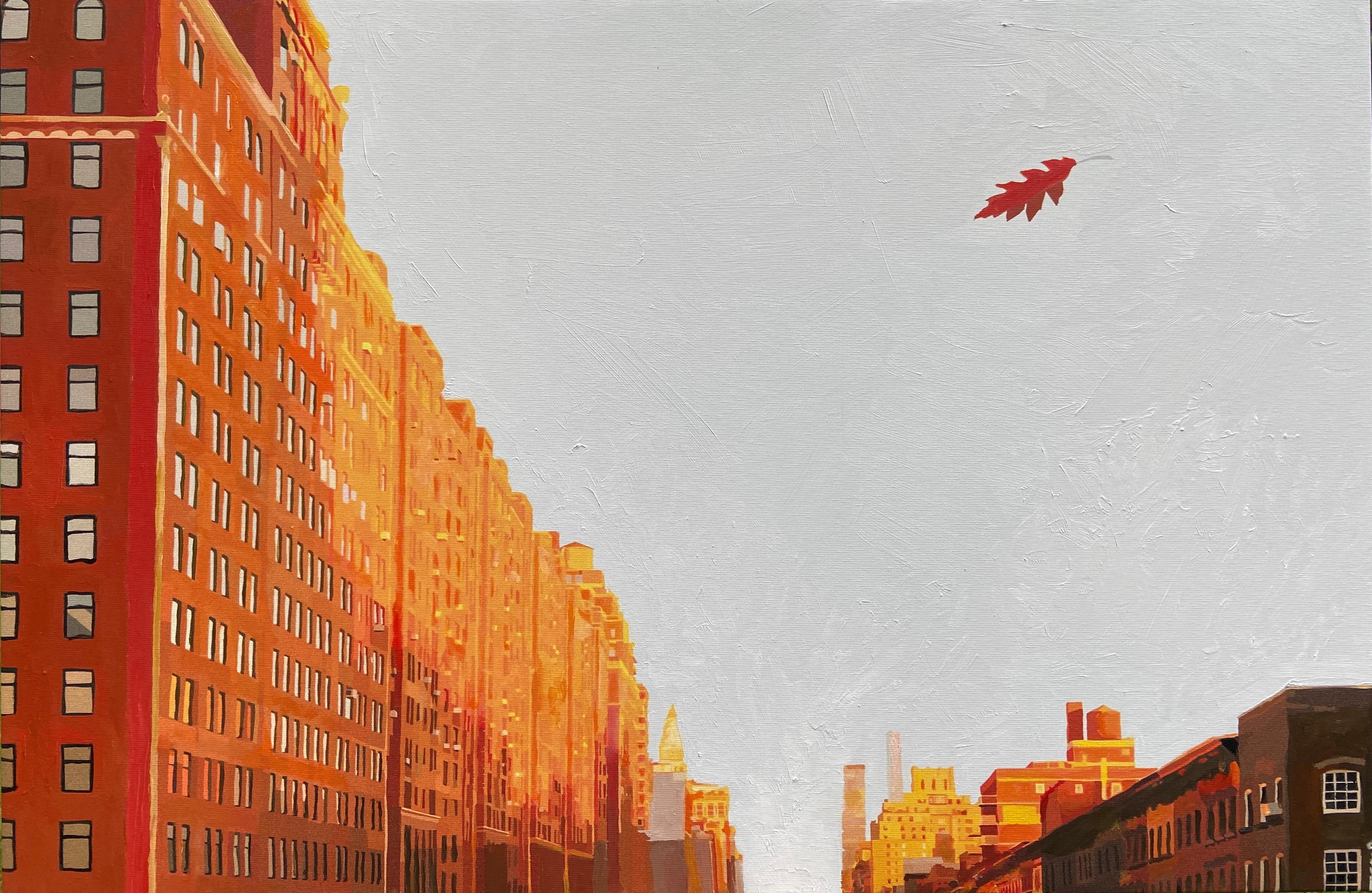 Fall in New York, Original Painting - Mixed Media Art by Keith Thomson