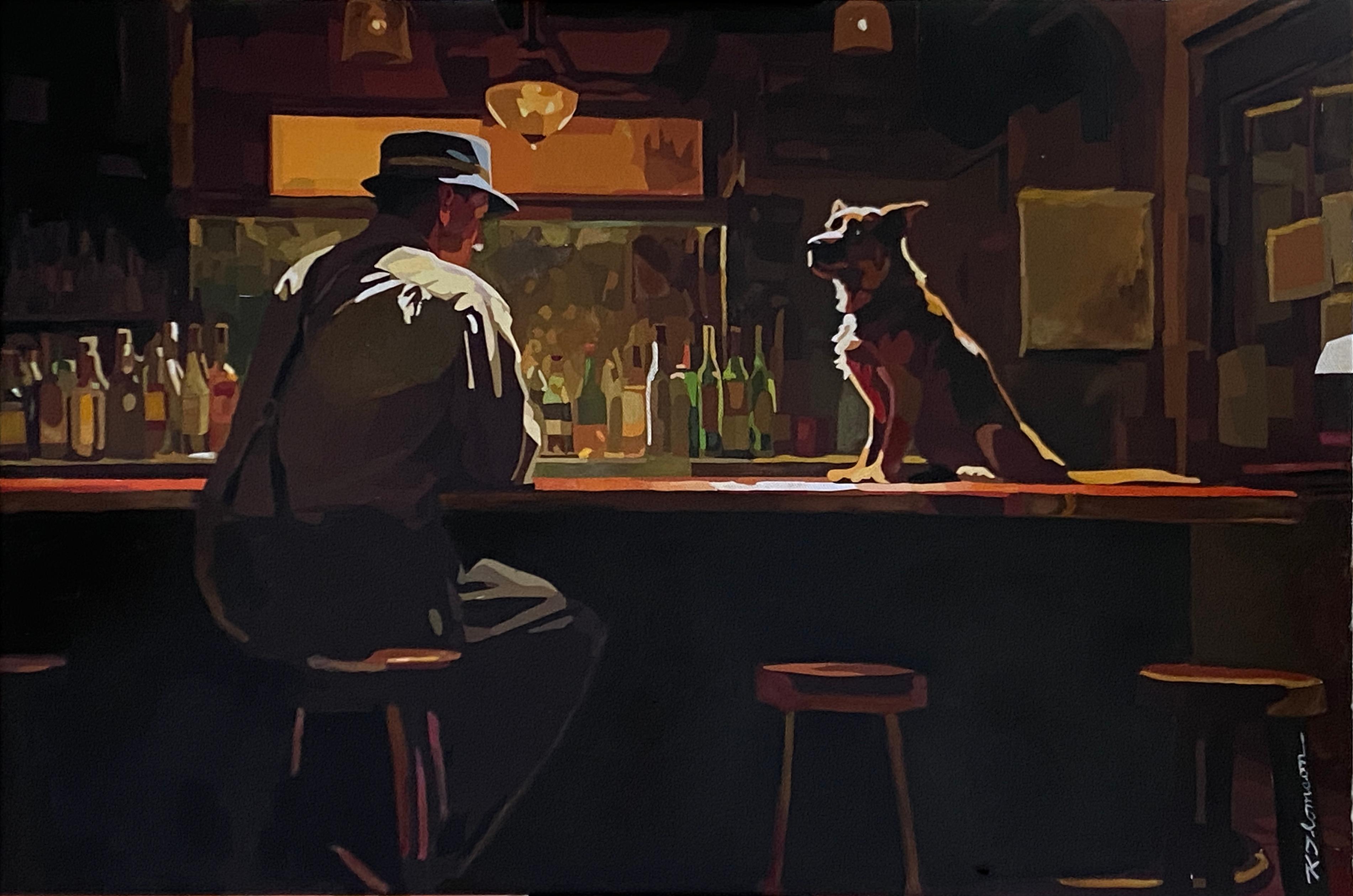 Hair of the Dog, Original Painting - Mixed Media Art by Keith Thomson